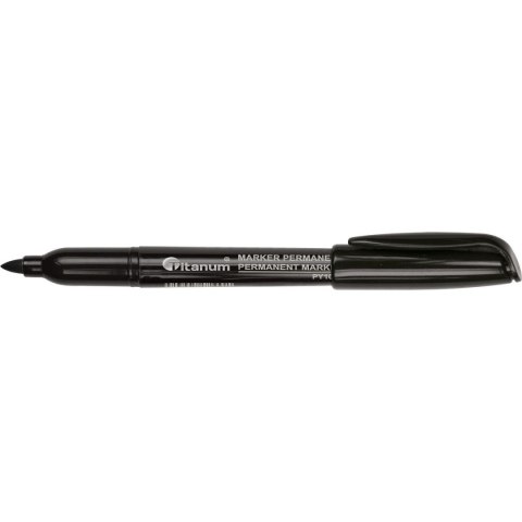 Marker permanentny czarny 2,0mm okrągła końcówka Titanum (PY1002-GY)