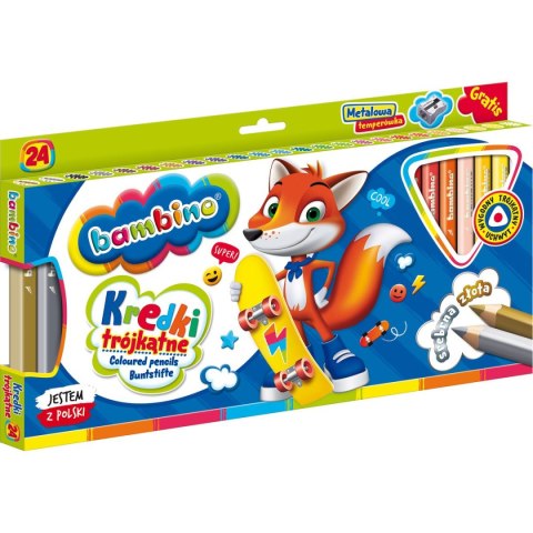 Kredki glinkowe BAMBINO trójkątne 24 kol. St.Majewski (5903235003240) Kredki glinkowe BAMBINO trójkątne 24 kol. St.Majewski (5903235003240)