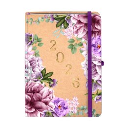 Kalendarz książkowy (terminarz) 2026 KRAFT TNS A5 Antra (LILIE)