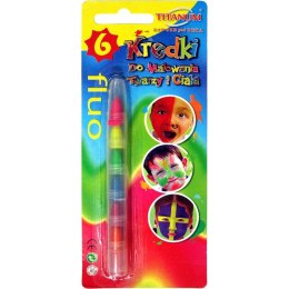 Kredki do malowania twarzy segmentowe fluo 6 kol. Titanum