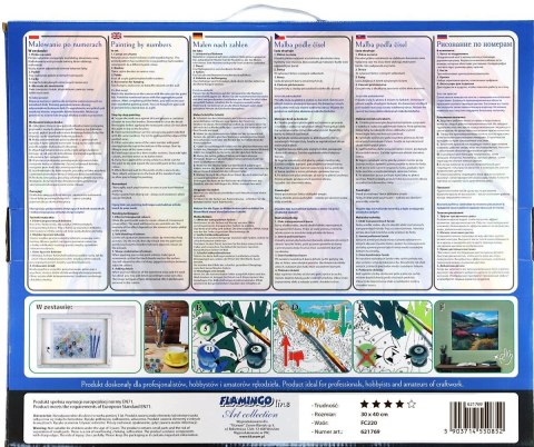 Zestaw kreatywny Malowanie po numerach 30x40cm Kot Flamingo Line (FC220)