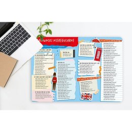 Podkład na biurko Angielskie czasowniki nieregularne mix nadruk PVC PCW Henry (5905701480654)